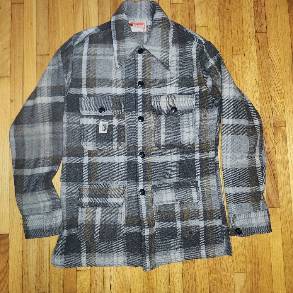 Classic Plaid Wool Shirt Jacket
